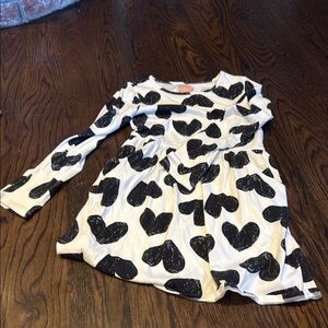 Cat & Jack Black and White Heart Dress